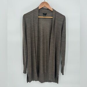 Ann Taylor Taupe Open Front Cardigan Size Medium Merino Wool Blend Cozy Winter